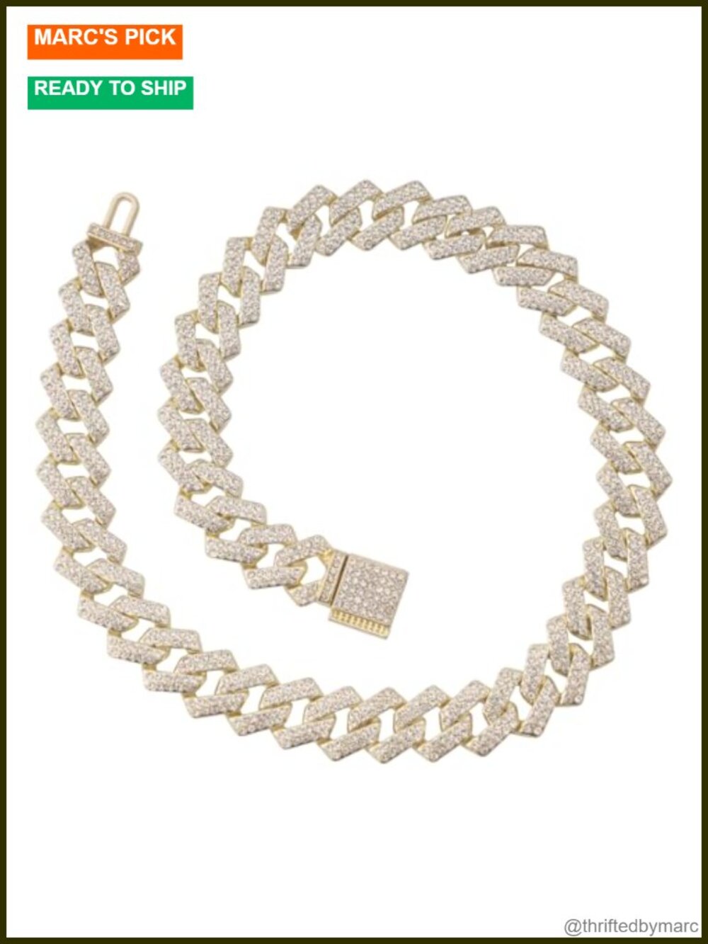 15mm Iced Out Cuban Link Chain Necklace Stainless Steel Men Women Hip Hop